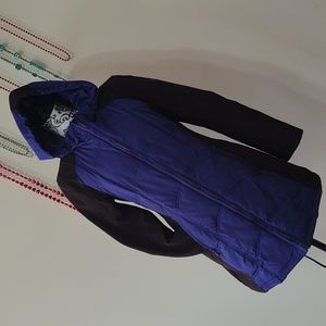 Guess Two Tone Winter Coat Blue/Black Med